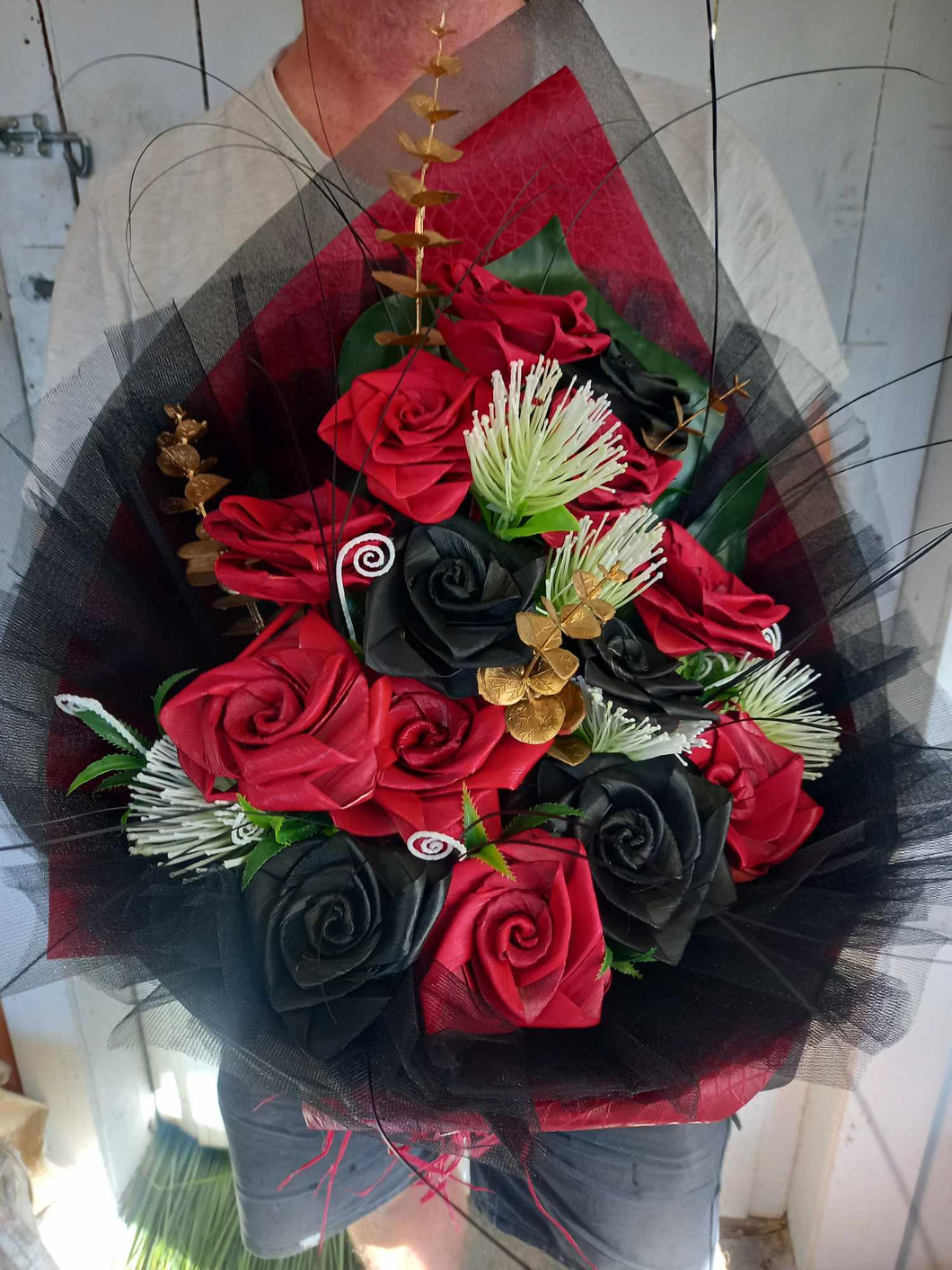 Black, White & Red Bouquet