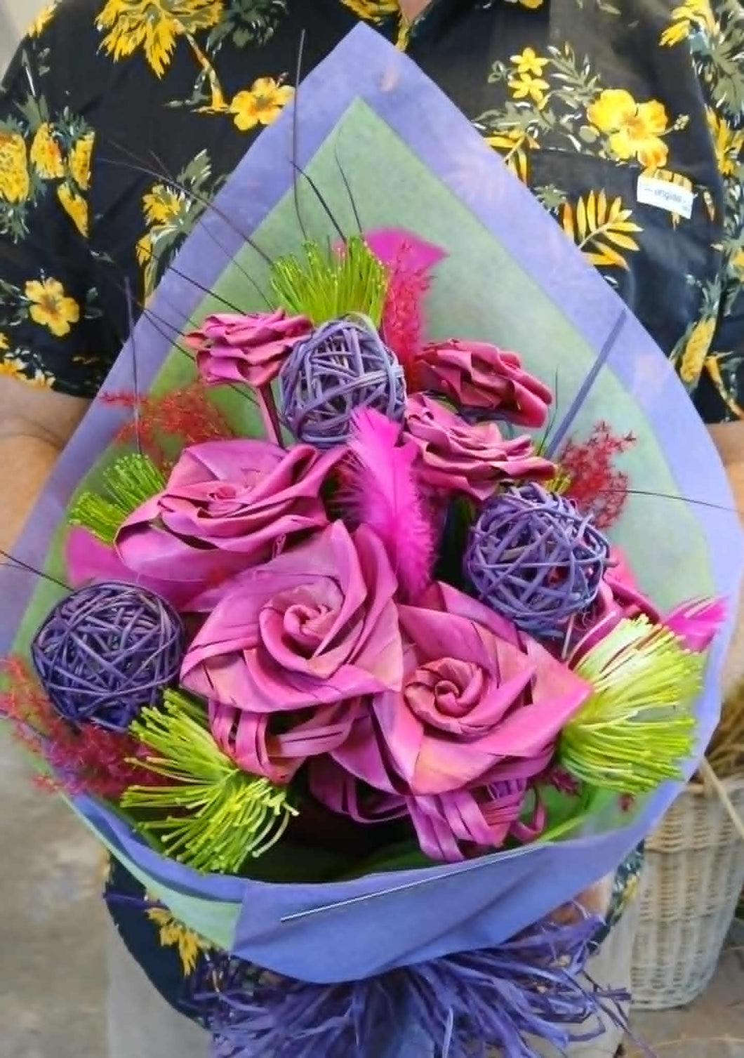 Hot Pink, Lime & Purple Bouquet #1