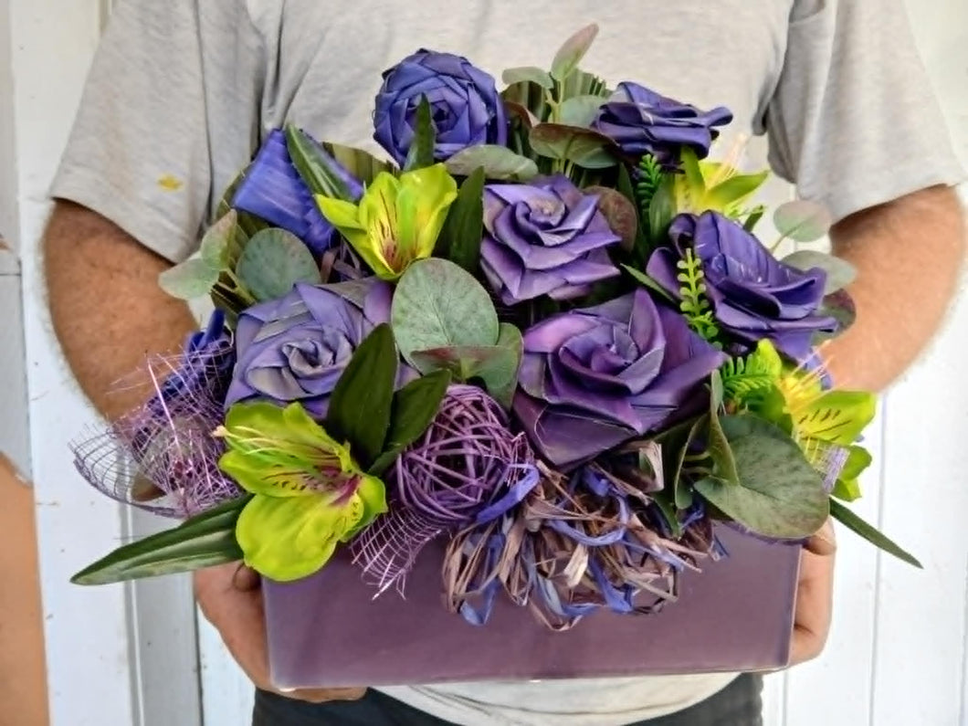 Purple Ceramic Trough Arrangement